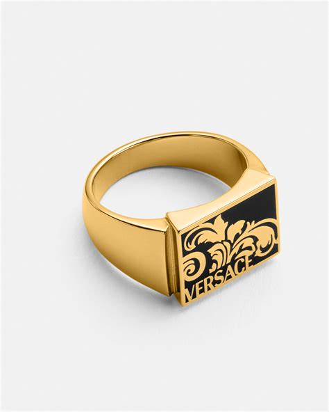 versace anello oro|anello palmette versace.